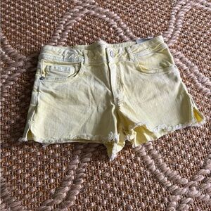 Girls Zara Yellow Denim Cutoff Shorts Size 11/12